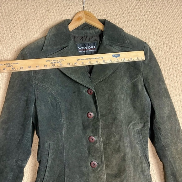 Wilsons Blazer Women’s Size L The Leather Experts Green Suede Leather Jackets - Picture 4 of 9